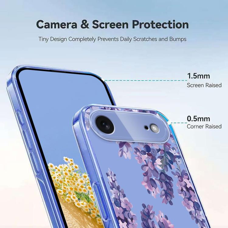 For iPhone Air Flower Pattern Painted TPU Phone Case