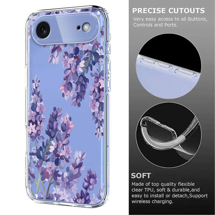 For iPhone Air Flower Pattern Painted TPU Phone Case