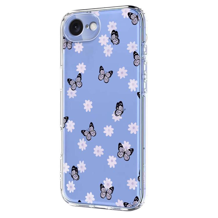 For iPhone 17e / 16e Flower Pattern Painted TPU Phone Case