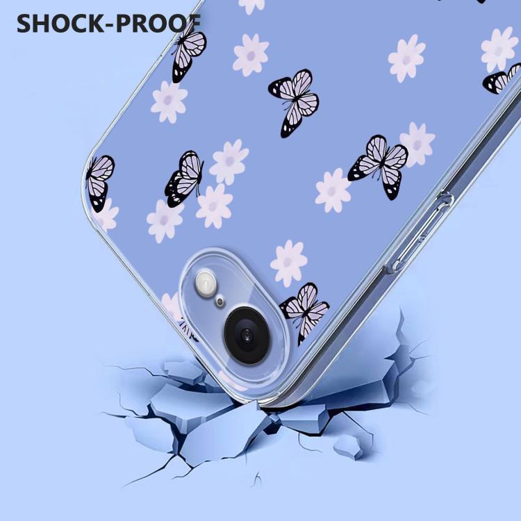 For iPhone 17e / 16e Flower Pattern Painted TPU Phone Case