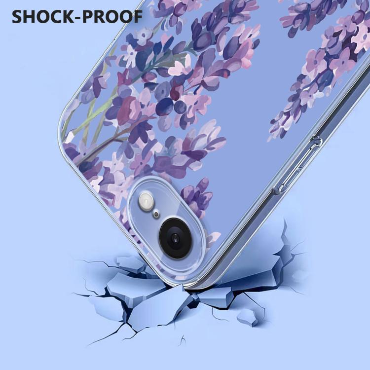 For iPhone 17e / 16e Flower Pattern Painted TPU Phone Case
