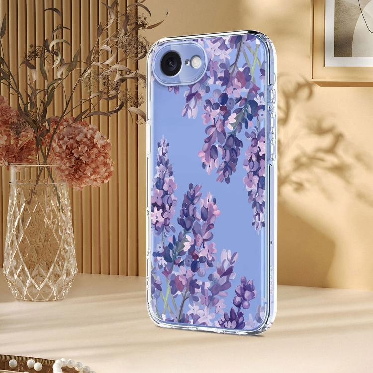 For iPhone 17e / 16e Flower Pattern Painted TPU Phone Case