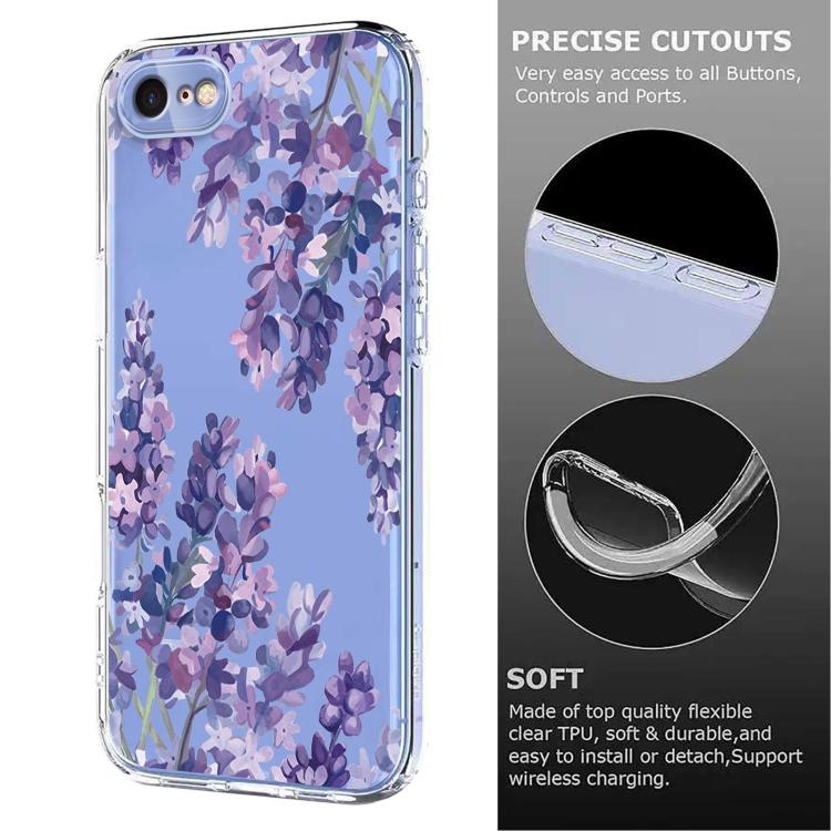 For iPhone SE 2022 / 2020 / 8 / 7 Flower Pattern Painted TPU Phone Case