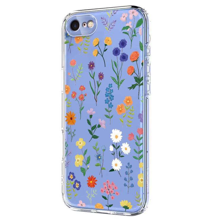 For iPhone SE 2022 / 2020 / 8 / 7 Flower Pattern Painted TPU Phone Case