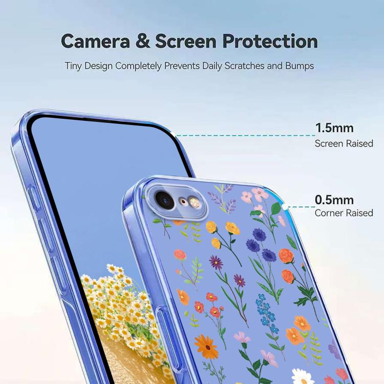 For iPhone SE 2022 / 2020 / 8 / 7 Flower Pattern Painted TPU Phone Case