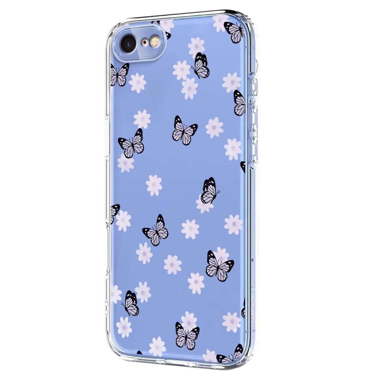 For iPhone SE 2022 / 2020 / 8 / 7 Flower Pattern Painted TPU Phone Case
