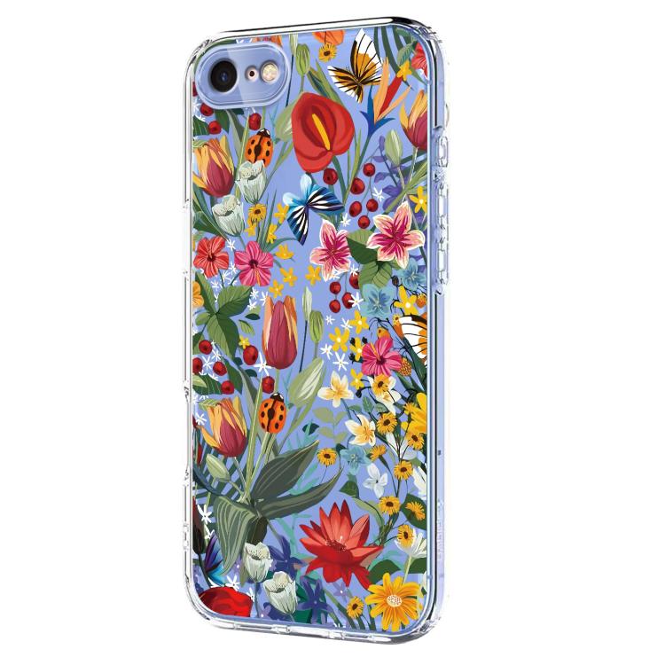 For iPhone SE 2022 / 2020 / 8 / 7 Flower Pattern Painted TPU Phone Case