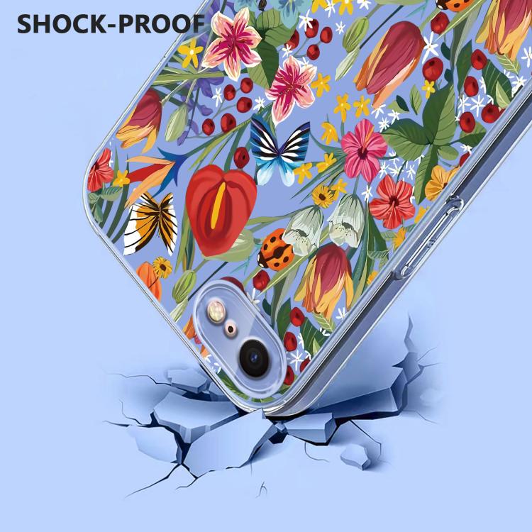 For iPhone SE 2022 / 2020 / 8 / 7 Flower Pattern Painted TPU Phone Case