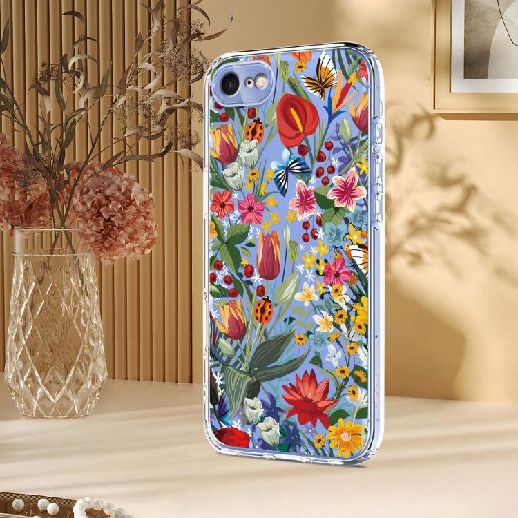 For iPhone SE 2022 / 2020 / 8 / 7 Flower Pattern Painted TPU Phone Case