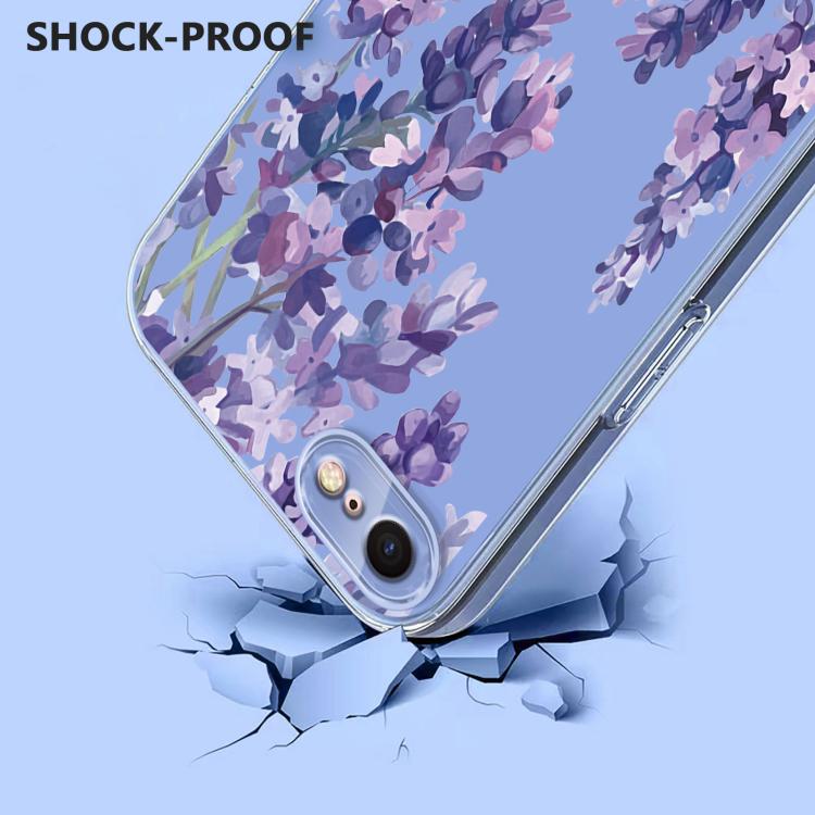 For iPhone SE 2022 / 2020 / 8 / 7 Flower Pattern Painted TPU Phone Case