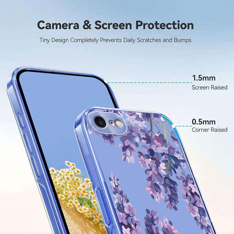 For iPhone SE 2022 / 2020 / 8 / 7 Flower Pattern Painted TPU Phone Case