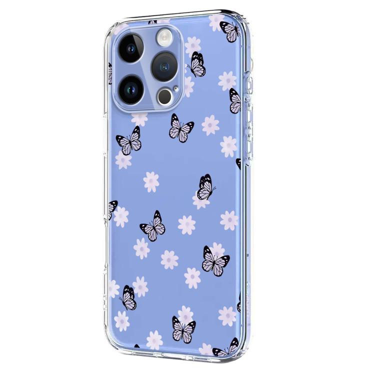 For iPhone 13 Pro Max Flower Pattern Painted TPU Phone Case