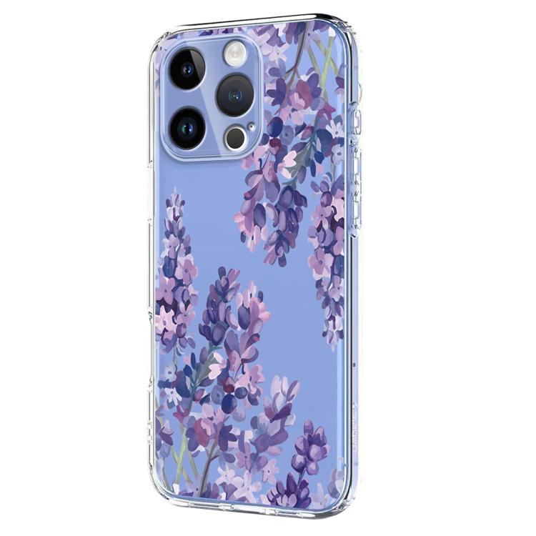 For iPhone 13 Pro Max Flower Pattern Painted TPU Phone Case