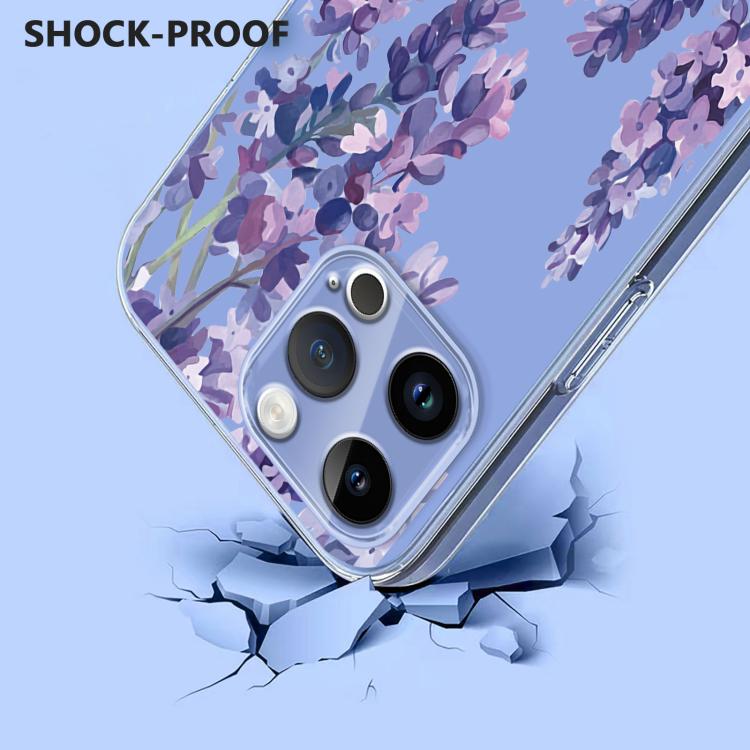 For iPhone 13 Pro Flower Pattern Painted TPU Phone Case