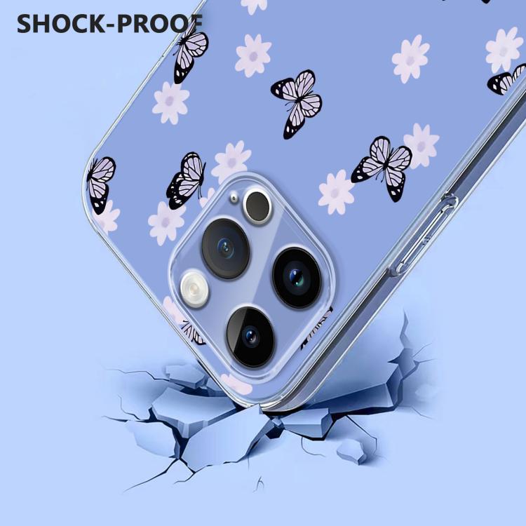 For iPhone 12 Pro Max Flower Pattern Painted TPU Phone Case