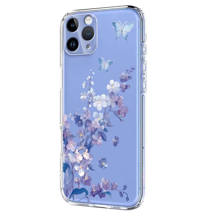 For iPhone 11 Pro Max Flower Pattern Painted TPU Phone Case