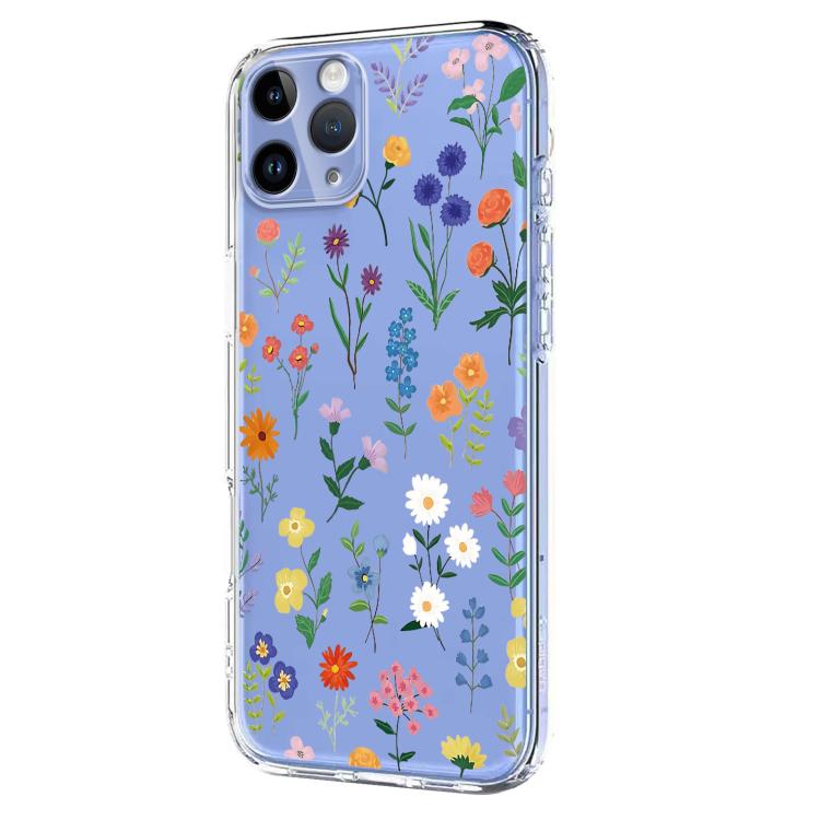 For iPhone 11 Pro Max Flower Pattern Painted TPU Phone Case