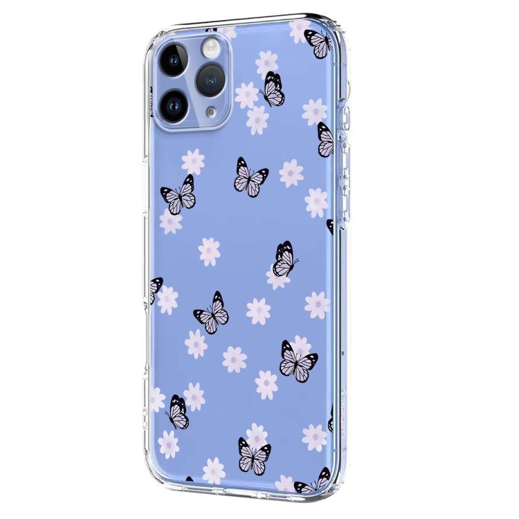 For iPhone 11 Pro Max Flower Pattern Painted TPU Phone Case