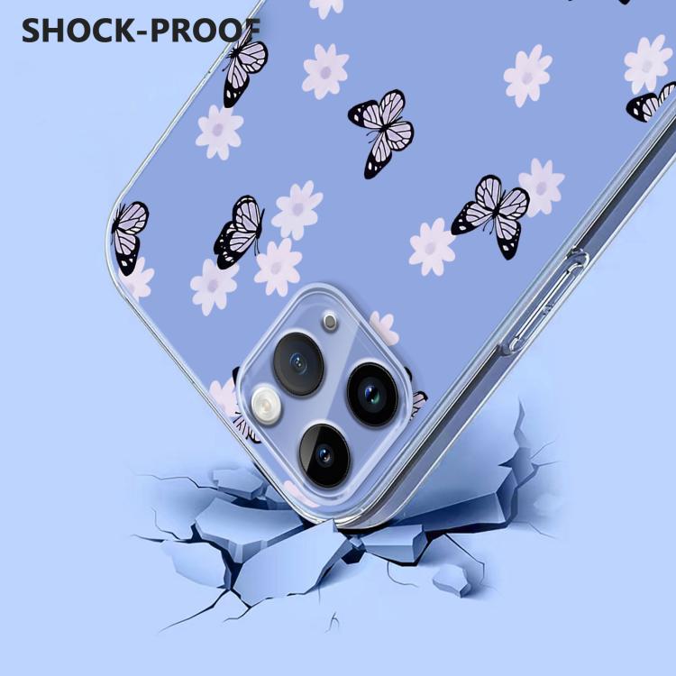 For iPhone 11 Pro Max Flower Pattern Painted TPU Phone Case