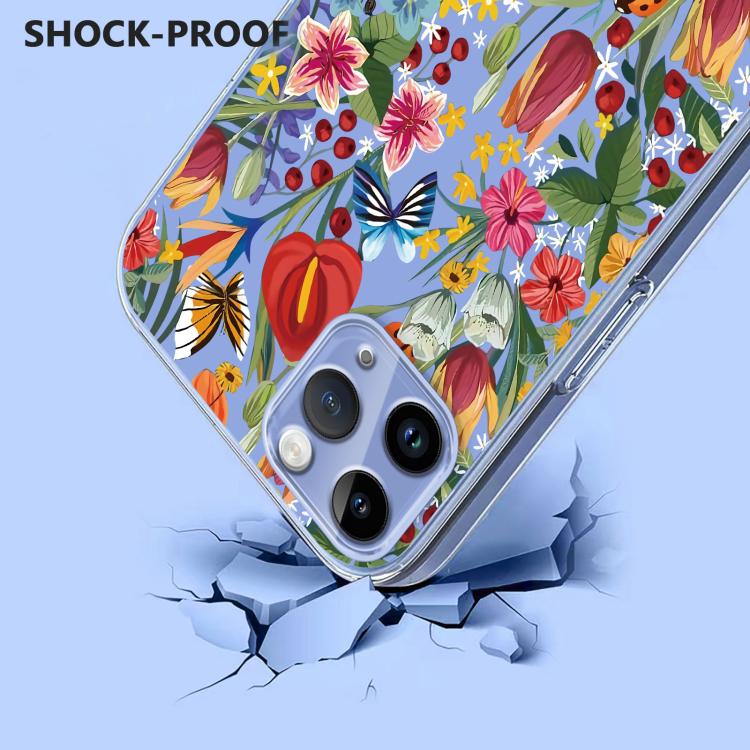 For iPhone 11 Pro Max Flower Pattern Painted TPU Phone Case