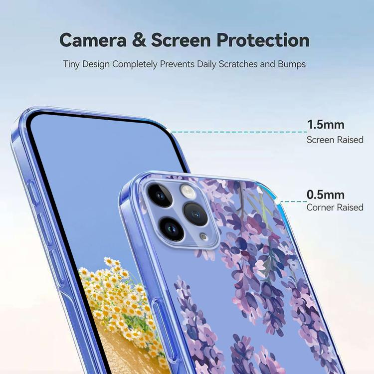 For iPhone 11 Pro Max Flower Pattern Painted TPU Phone Case