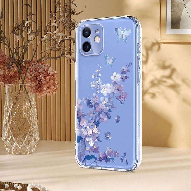 For iPhone 11 Flower Pattern Painted TPU Phone Case