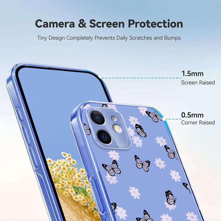 For iPhone 11 Flower Pattern Painted TPU Phone Case
