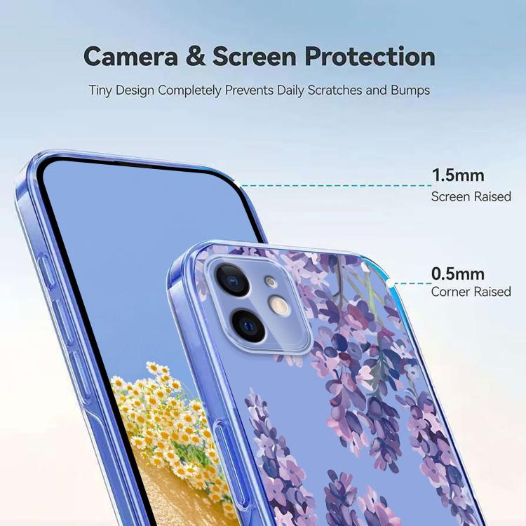 For iPhone 11 Flower Pattern Painted TPU Phone Case