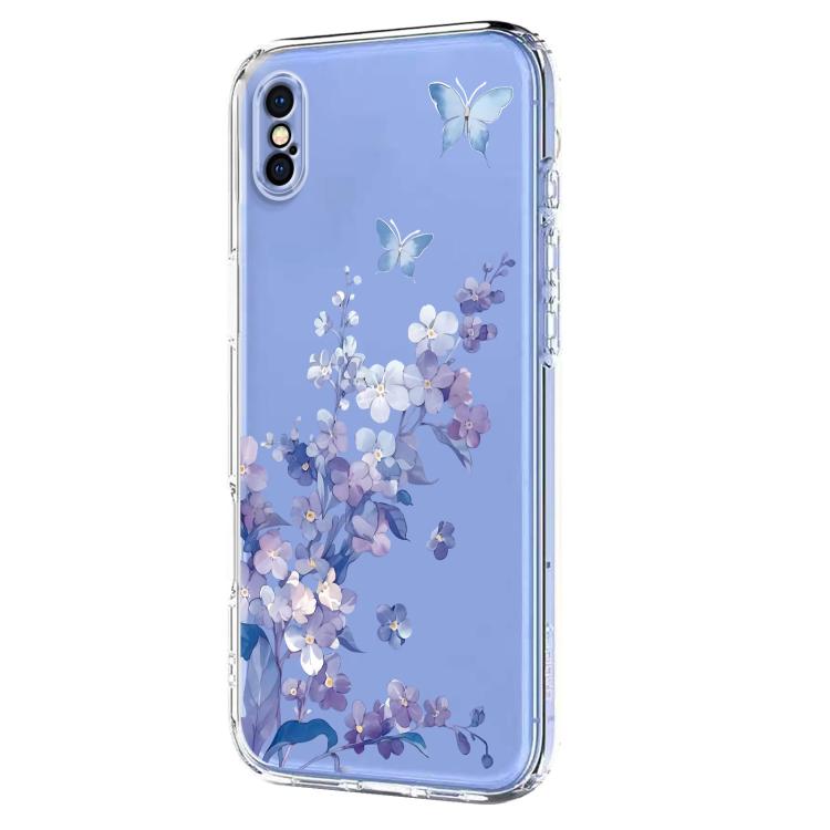For iPhone X / XS Flower Pattern Painted TPU Phone Case