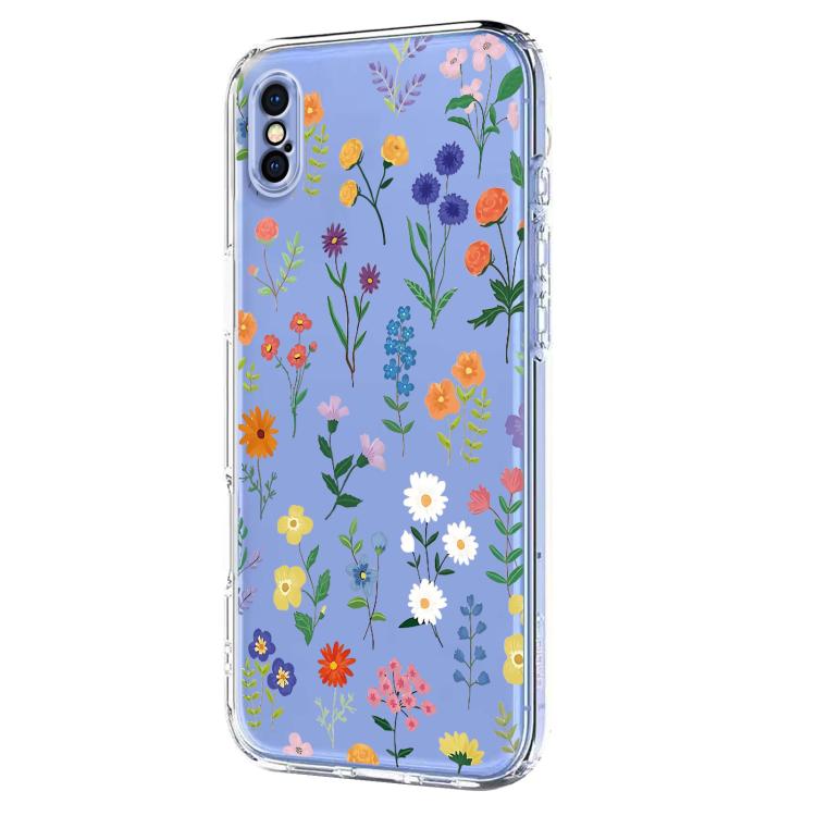 For iPhone X / XS Flower Pattern Painted TPU Phone Case
