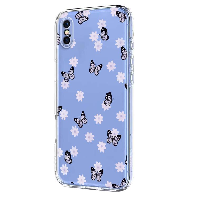 For iPhone X / XS Flower Pattern Painted TPU Phone Case