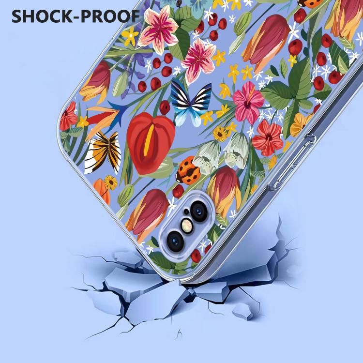For iPhone X / XS Flower Pattern Painted TPU Phone Case