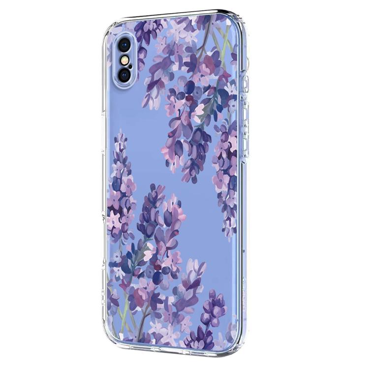 For iPhone X / XS Flower Pattern Painted TPU Phone Case