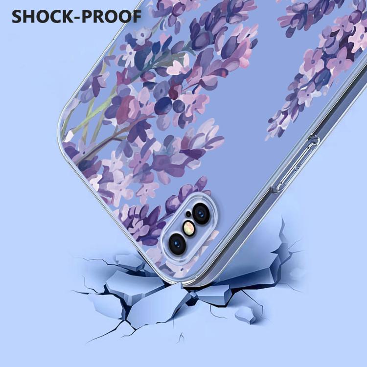 For iPhone X / XS Flower Pattern Painted TPU Phone Case