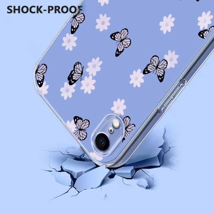 For iPhone XR Flower Pattern Painted TPU Phone Case