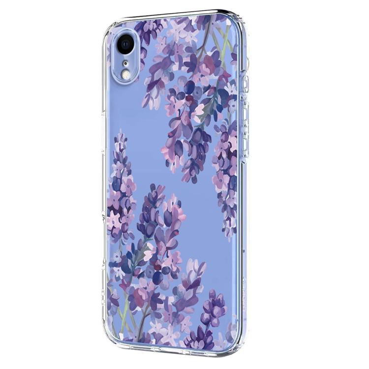 For iPhone XR Flower Pattern Painted TPU Phone Case