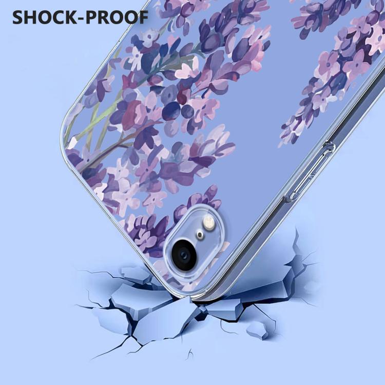 For iPhone XR Flower Pattern Painted TPU Phone Case