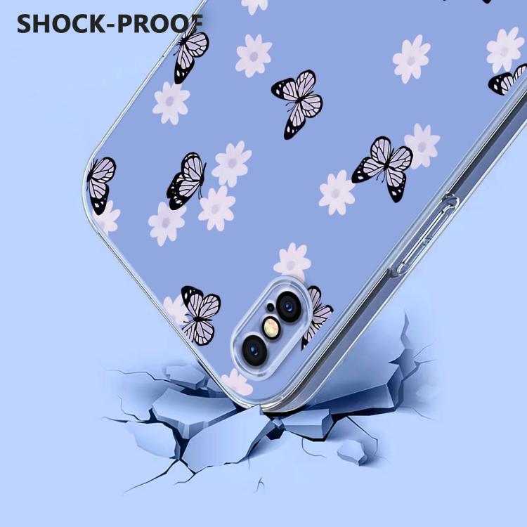 For iPhone XS Max Flower Pattern Painted TPU Phone Case