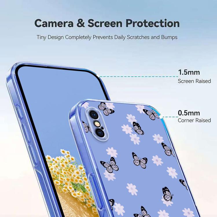 For iPhone XS Max Flower Pattern Painted TPU Phone Case