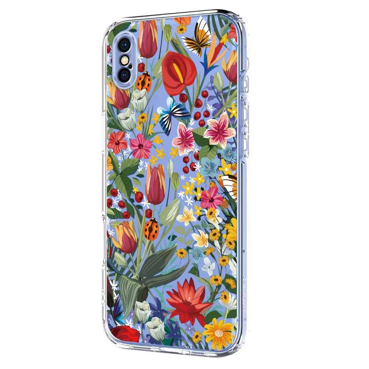 For iPhone XS Max Flower Pattern Painted TPU Phone Case