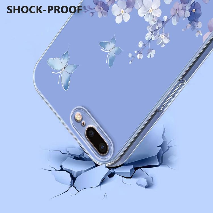 For iPhone 8 Plus / 7 Plus Flower Pattern Painted TPU Phone Case