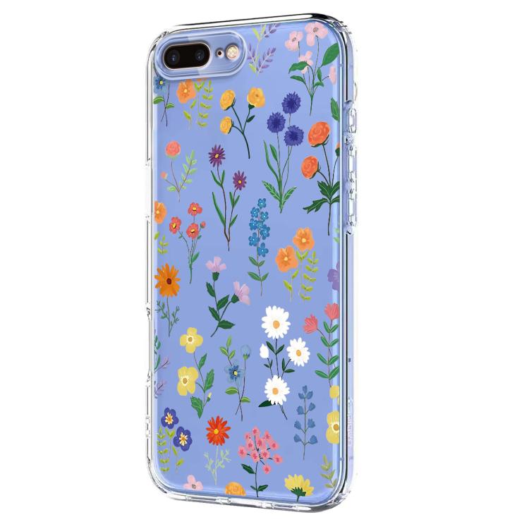 For iPhone 8 Plus / 7 Plus Flower Pattern Painted TPU Phone Case