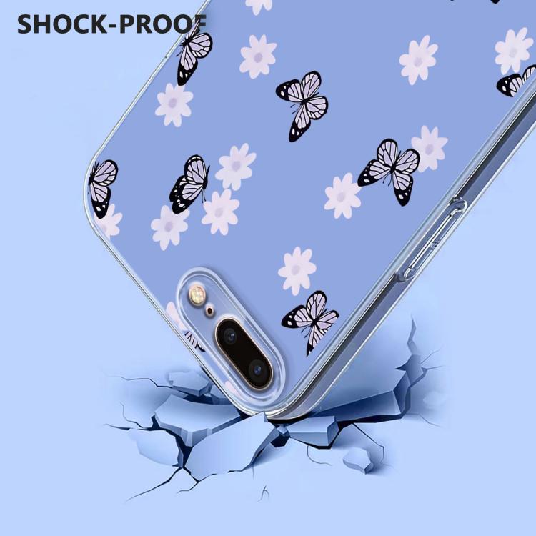 For iPhone 8 Plus / 7 Plus Flower Pattern Painted TPU Phone Case