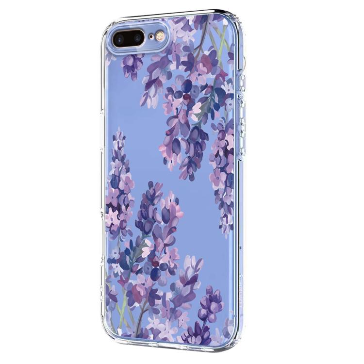For iPhone 8 Plus / 7 Plus Flower Pattern Painted TPU Phone Case