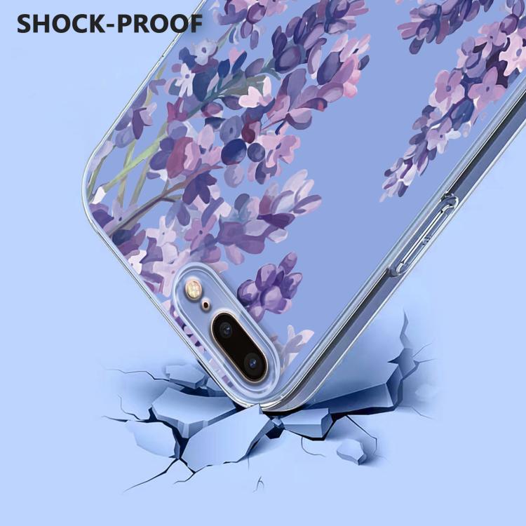 For iPhone 8 Plus / 7 Plus Flower Pattern Painted TPU Phone Case