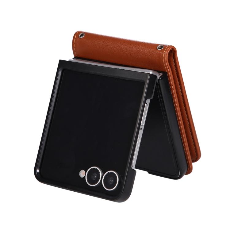 For Samsung Galaxy Z Flip7 5G 3-Card Slots Multifunctional Leather Phone Case