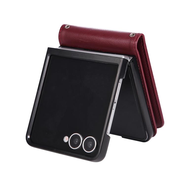 For Samsung Galaxy Z Flip7 5G 3-Card Slots Multifunctional Leather Phone Case