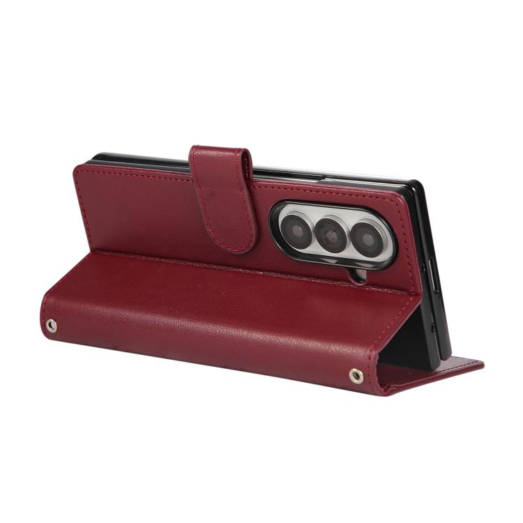 For Samsung Galaxy Z Fold7 5G 3-Card Slots Multifunctional Leather Phone Case