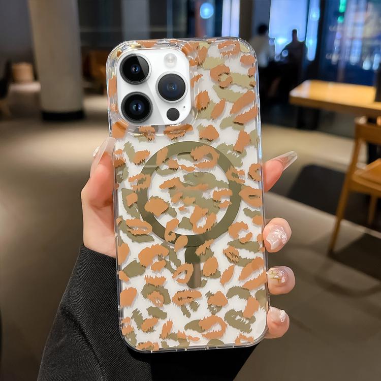 For iPhone 13 Pro Max Leopard MagSafe Dual-side Laminating IMD Phone Case