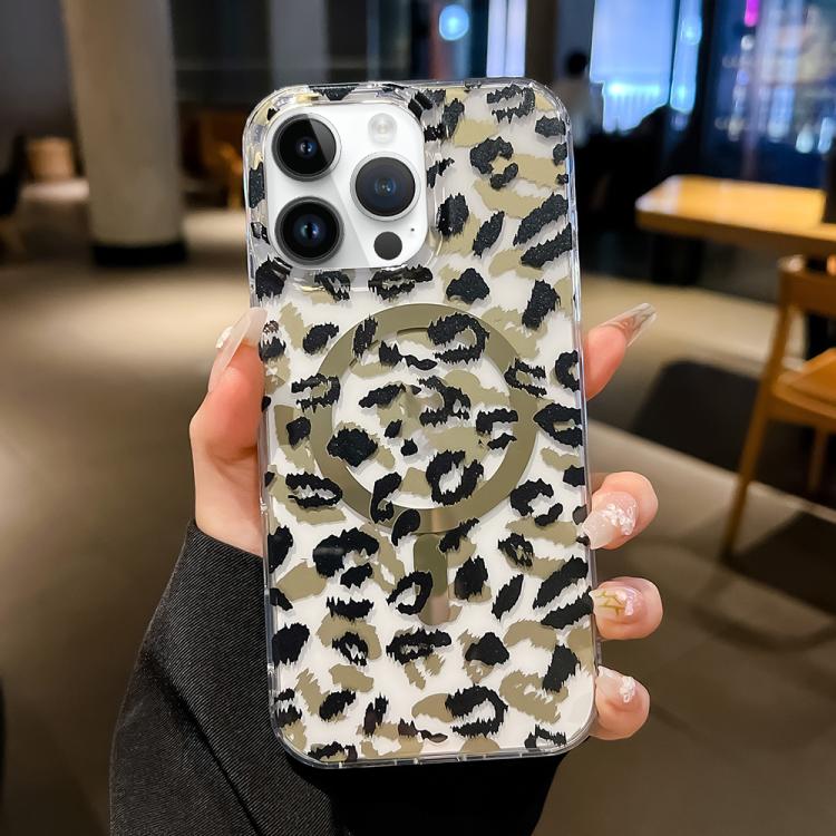 For iPhone 13 Pro Max Leopard MagSafe Dual-side Laminating IMD Phone Case